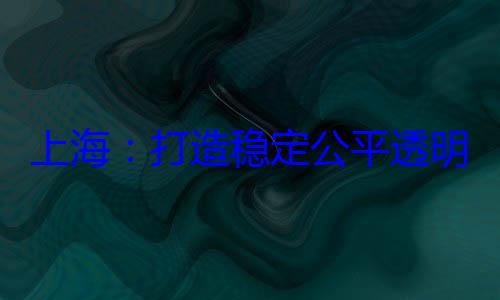 明的营商环上海打造境稳定公平透